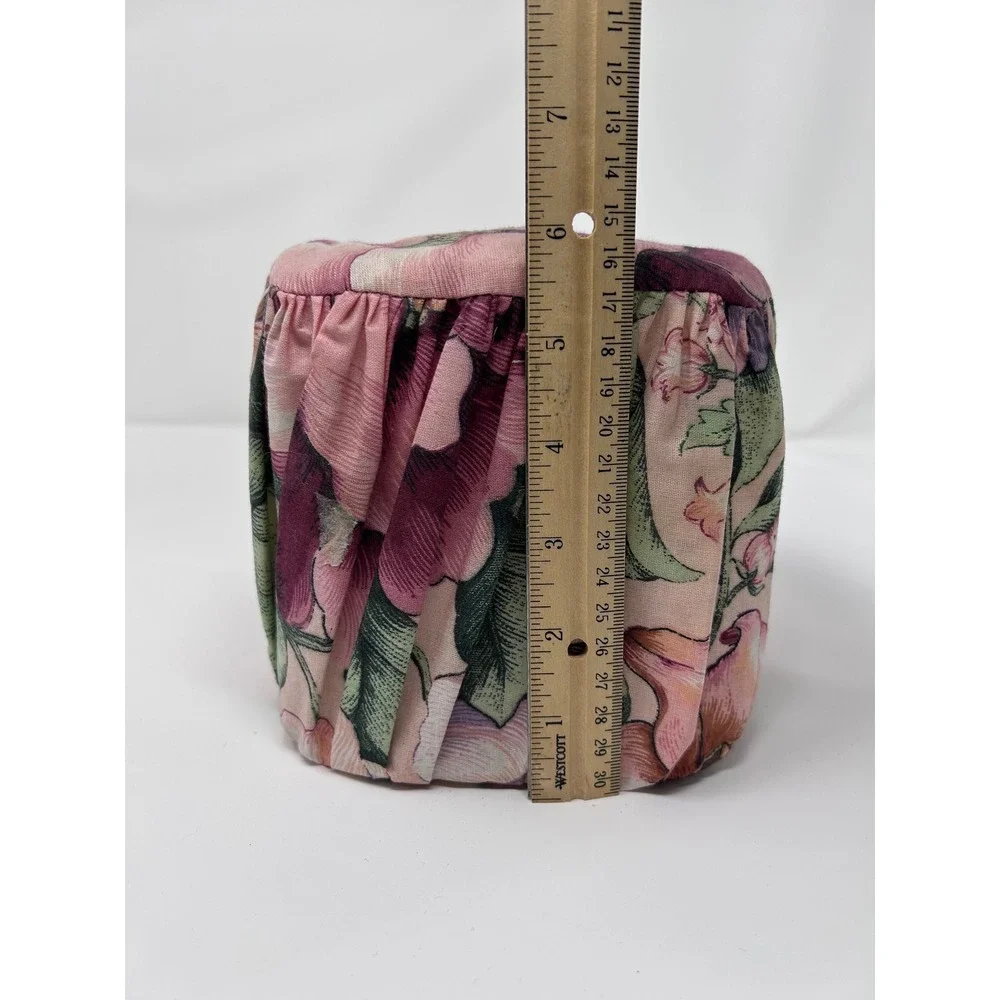 Vintage Floral Fabric Facial Tissue Box Holder Cover‎ Cottagecore Lace Accent